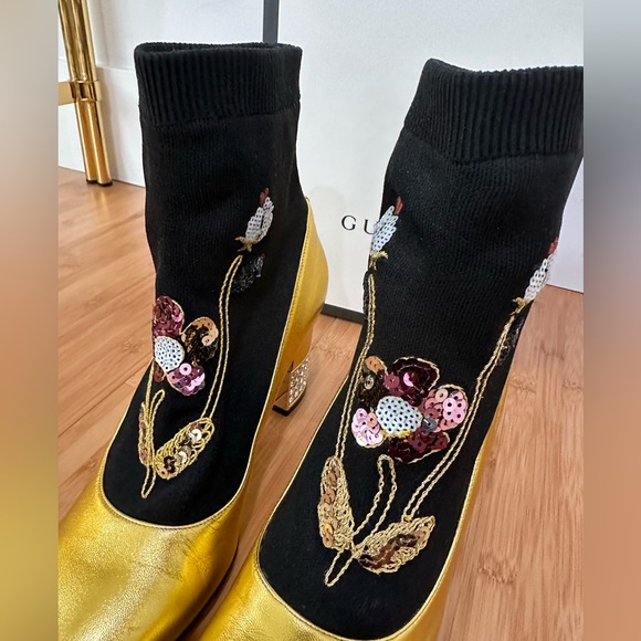 Gucci Metallic And Crystal Boots - Picture 10 of 11